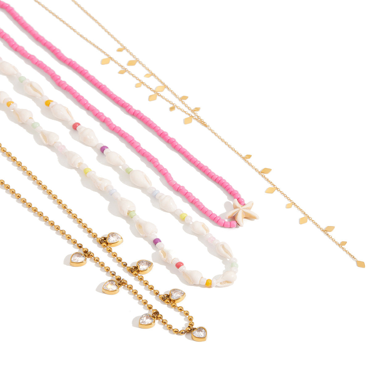 Collar de acero de titanio chapado en forma de corazón geométrico para mujer con cadena de acero inoxidable, joyería de lujo para clavícula
