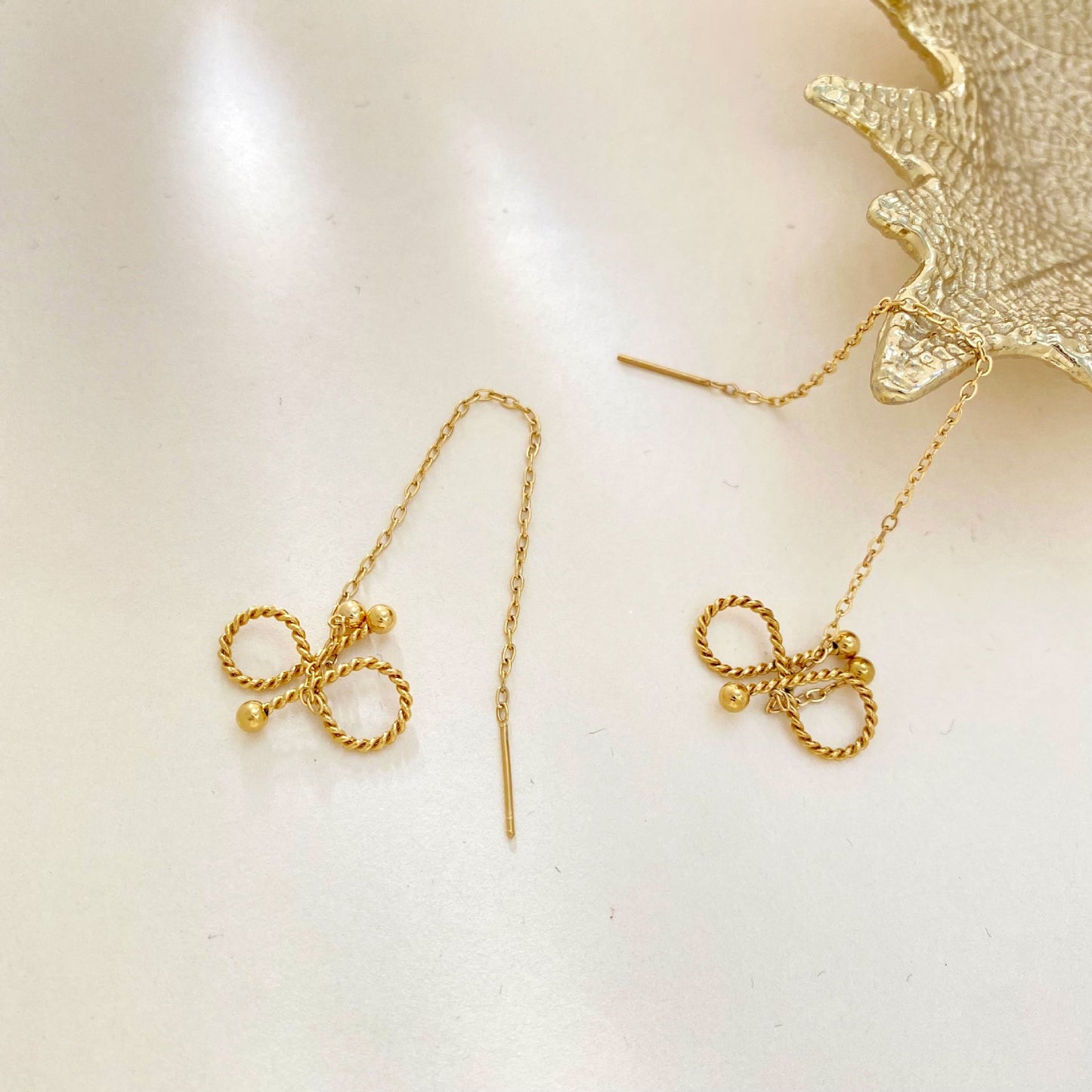 Minimalist Luxury Titanium Steel Bow Earrings