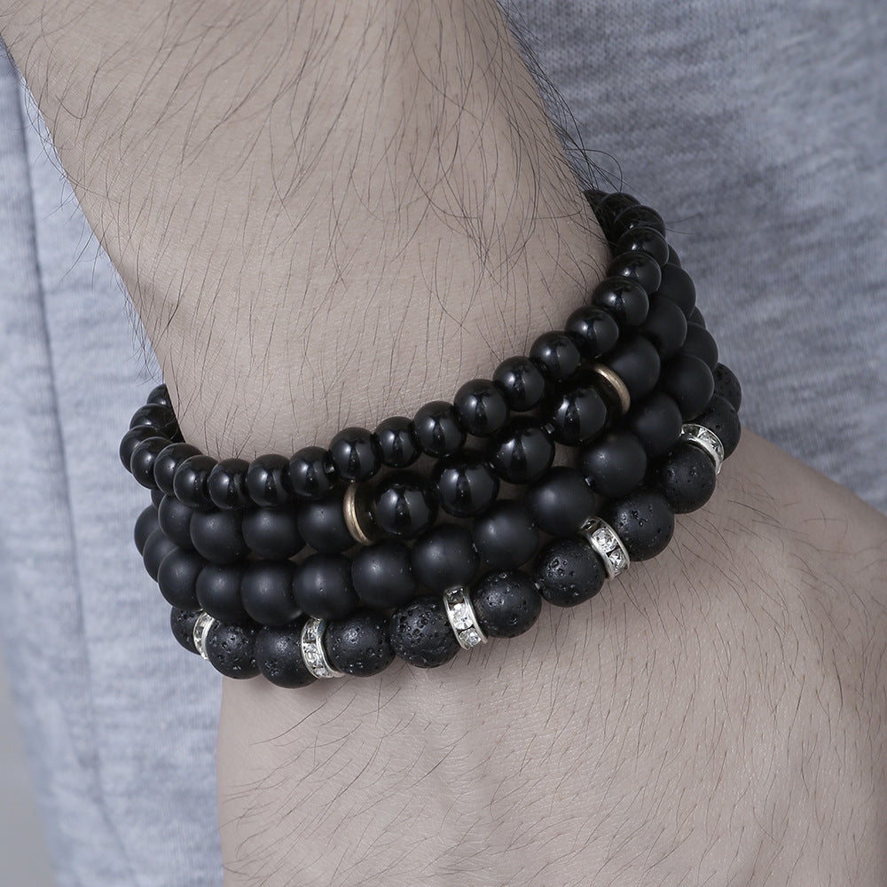 Handmade Geometric Round Stone Bracelet for Men and Women