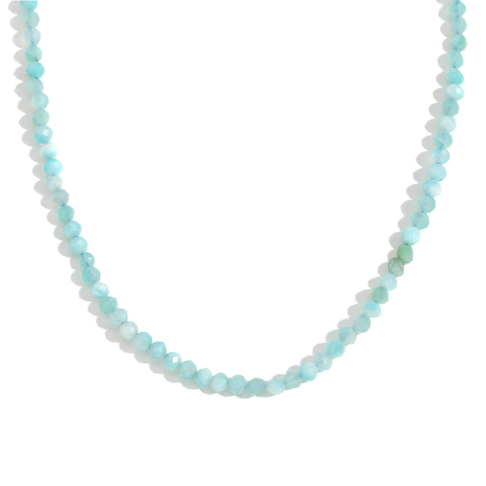 Collar de Cuentas de Acero Inoxidable Bañado en Oro de 18K con Diseño Geométrico de Moda y Piedras Naturales para Mujer