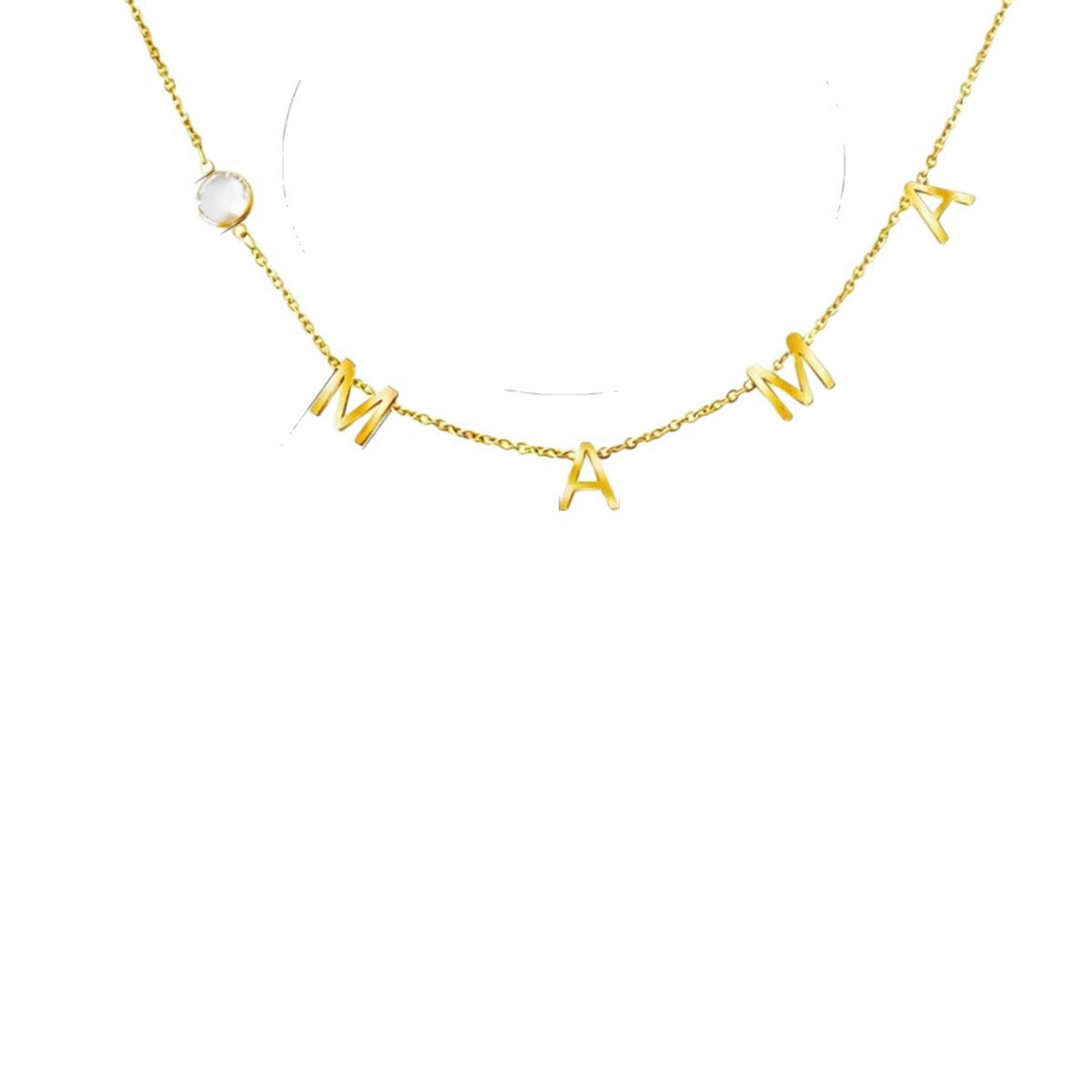 Elegante set collana e orecchini da donna con lettera in acciaio inossidabile e zirconia cubica