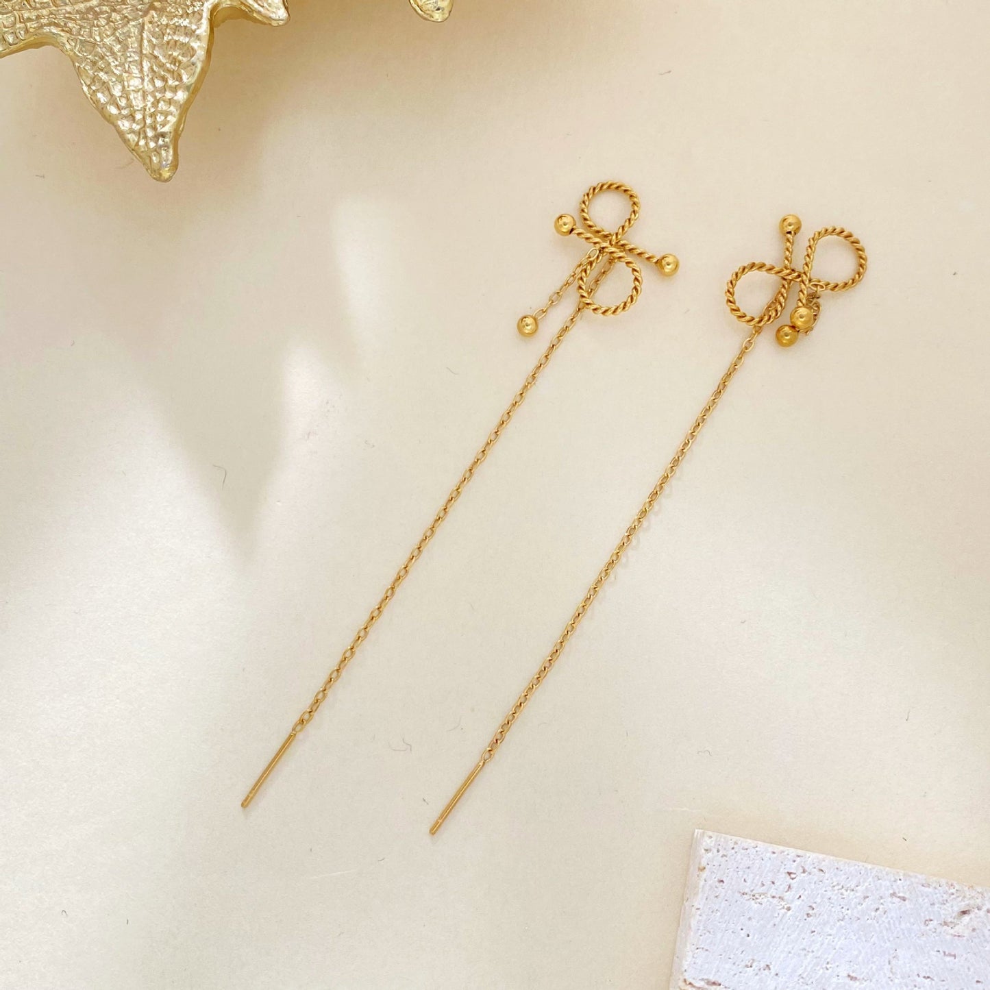 Minimalist Luxury Titanium Steel Bow Earrings