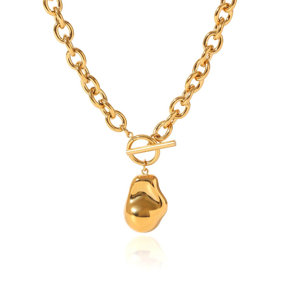 Baroque Style Stainless Steel Pendant Necklace Earrings Bracelet Ring Set with Gold Silver Two Tone Plated Titanium Steel Cross Chain