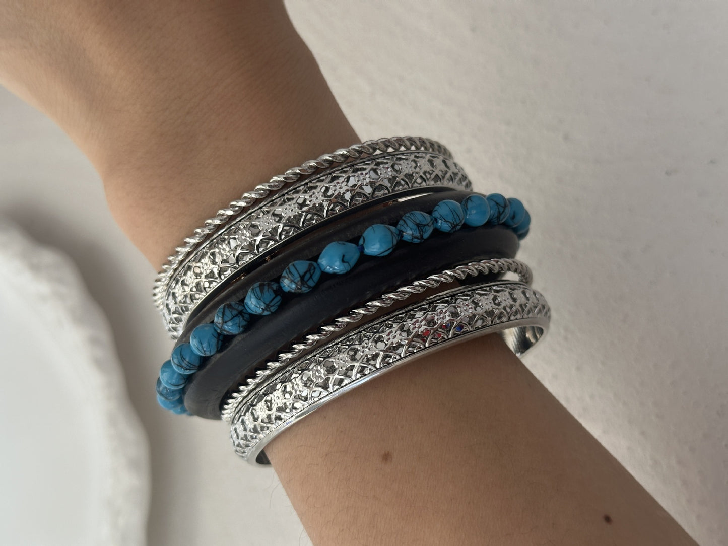 Vintage Bohemian Ethnic Geometric Alloy Plated Bracelet for Women