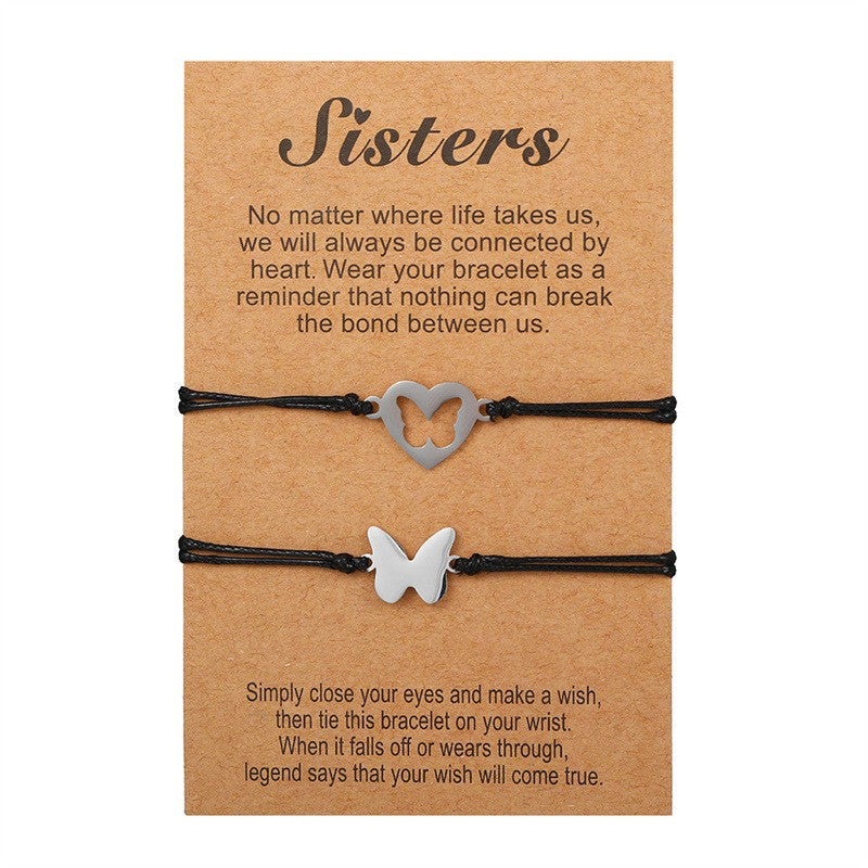 Geometric Stainless Steel Woven Friendship Bracelet Set for Unisex