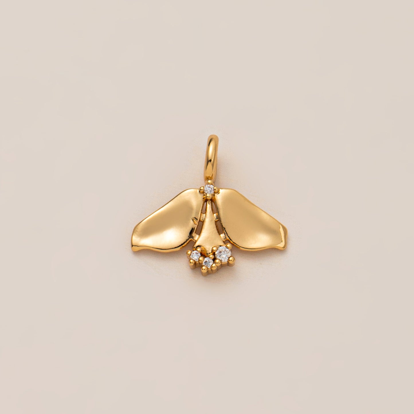 Vintage 18K Gold Plated Brass Geometric Butterfly Pendant Stainless Steel Charm Bar Necklace