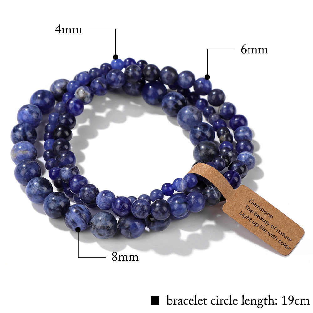 Vintage Minimalist Geometric Stone Beaded Stretch Bracelet Set Unisex Jewelry