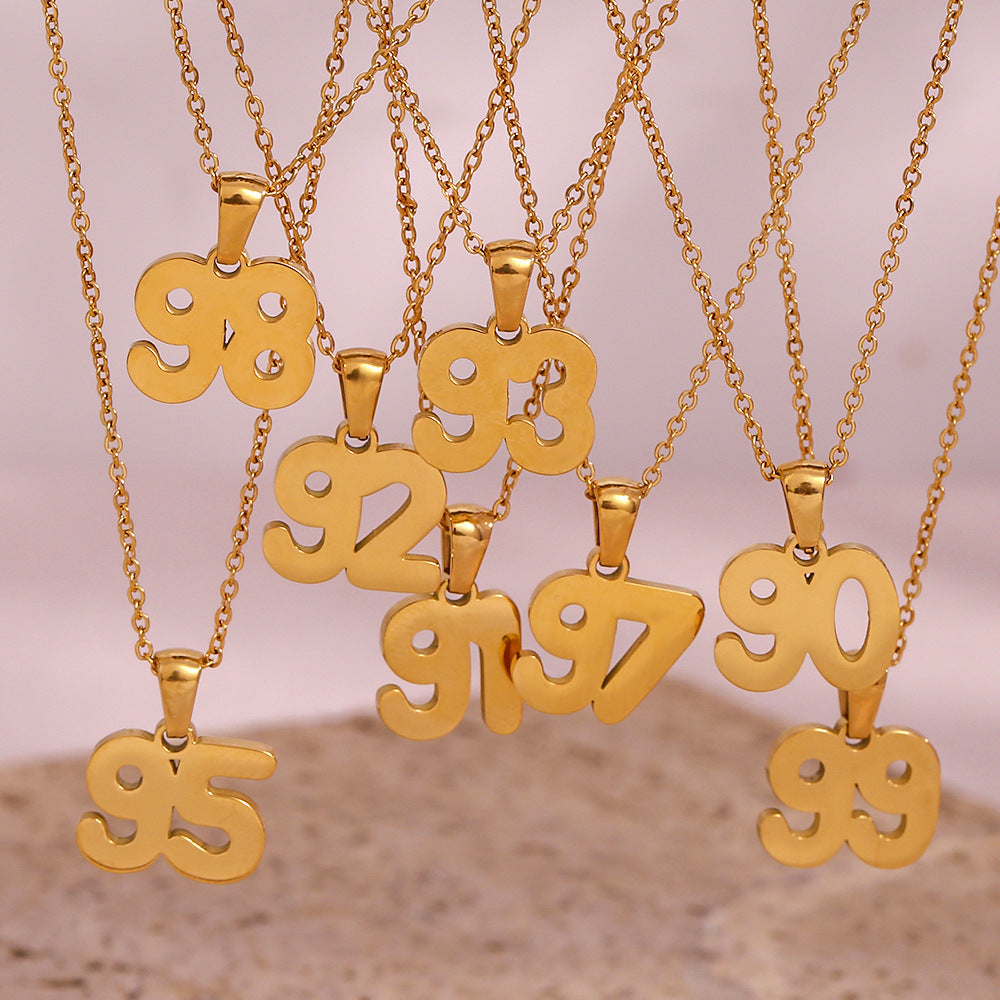 Minimalist Letter Pendant Necklace for Women Stainless Steel with 18K Gold Plating Classic Cut Design