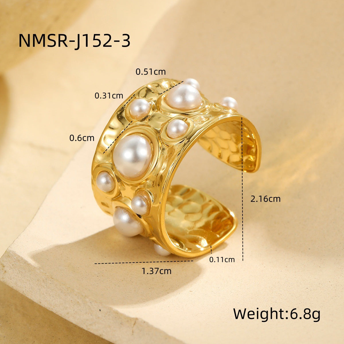 Anillo de acero inoxidable geométrico estilo palacio francés vintage con acabado chapado para mujer