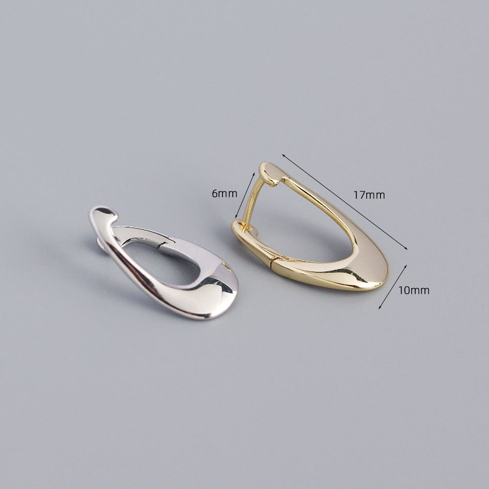Eleganti Orecchini a Cerchio Placcati Geometrice in Argento Sterling 925