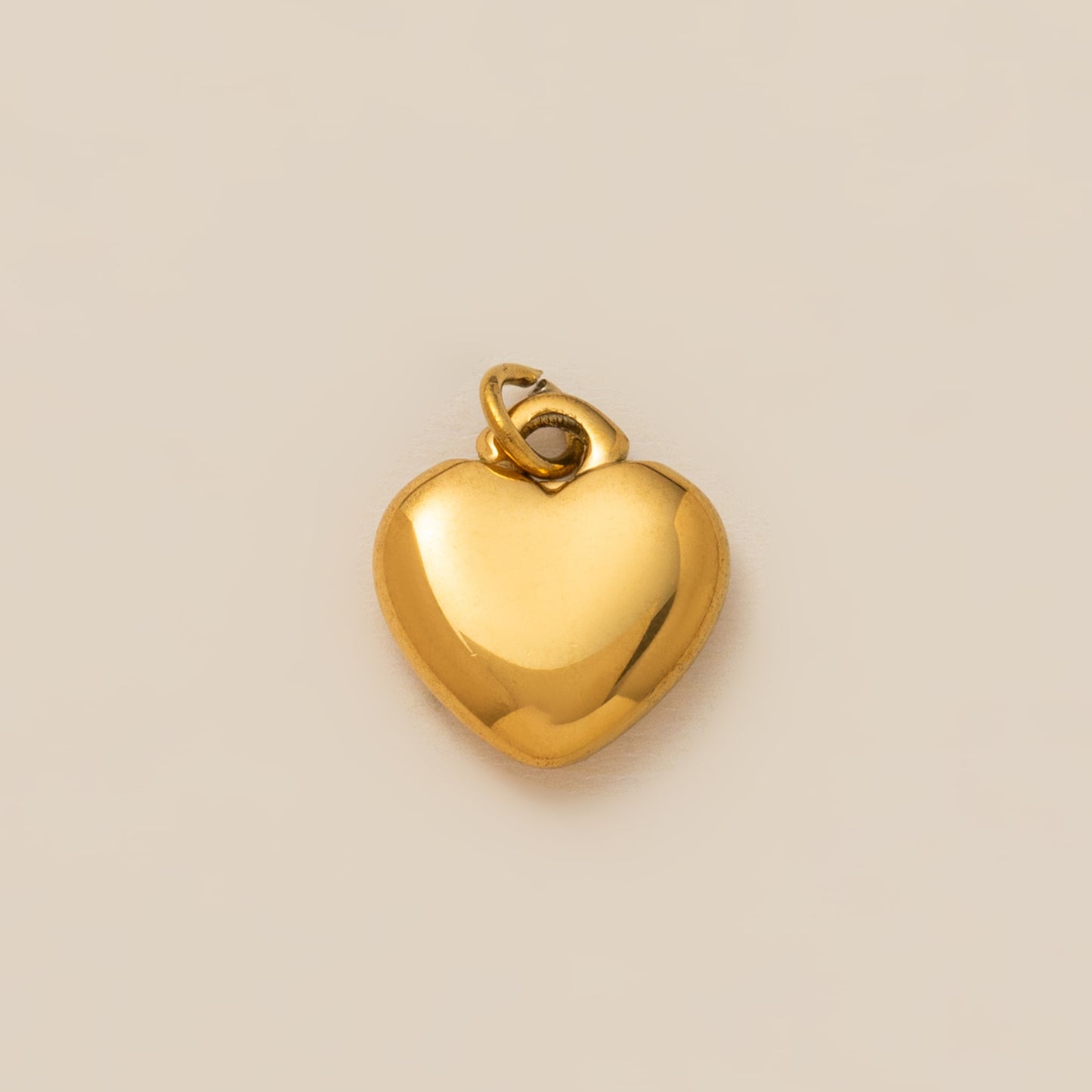 Vintage 18K Gold Plated Heart Shape Stainless Steel PVD Charm Bar Necklace
