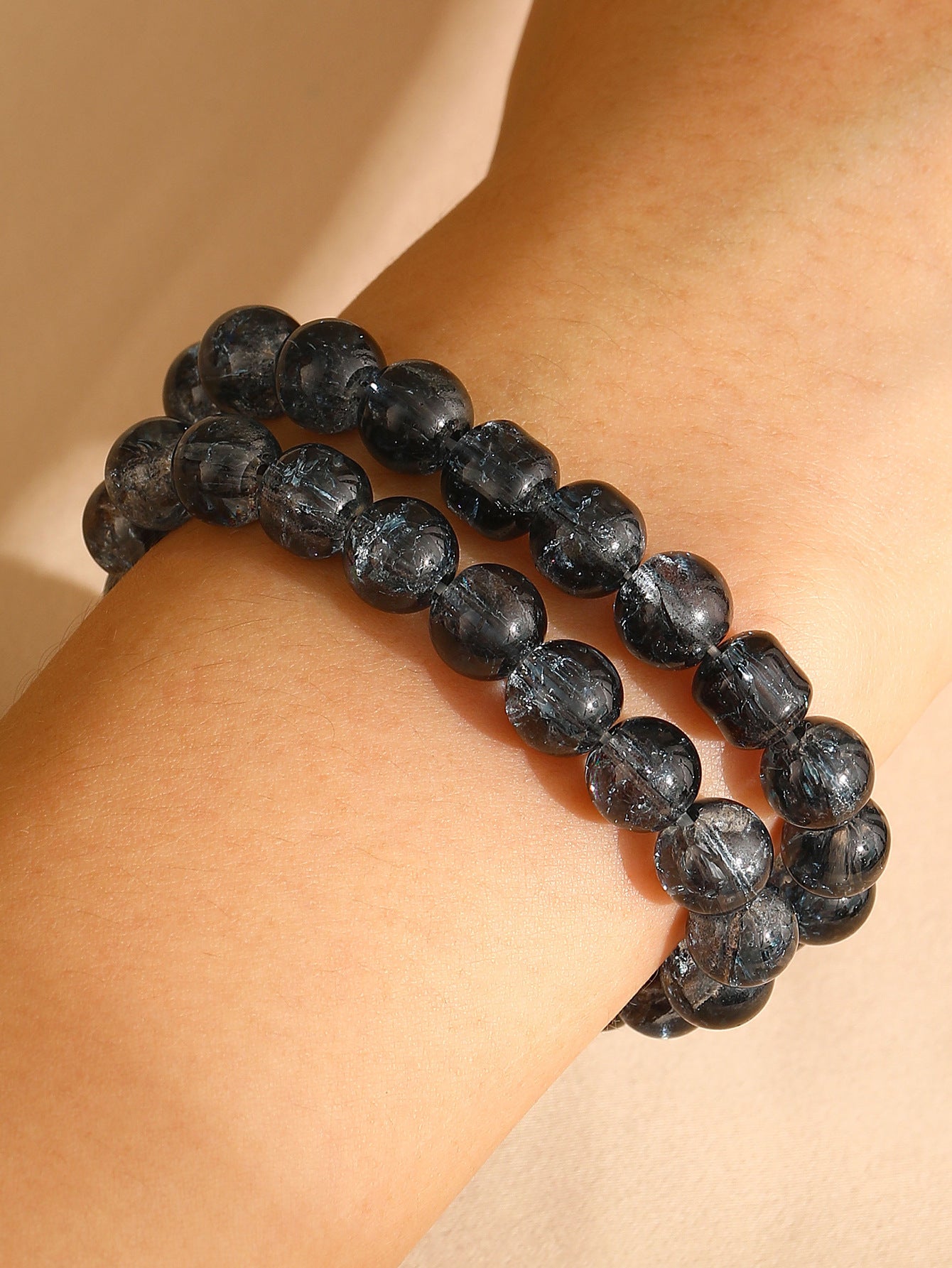Pulsera redonda minimalista de cuentas para mujer con cuentas de cristal artificial Colección de Navidad Joyería navideña