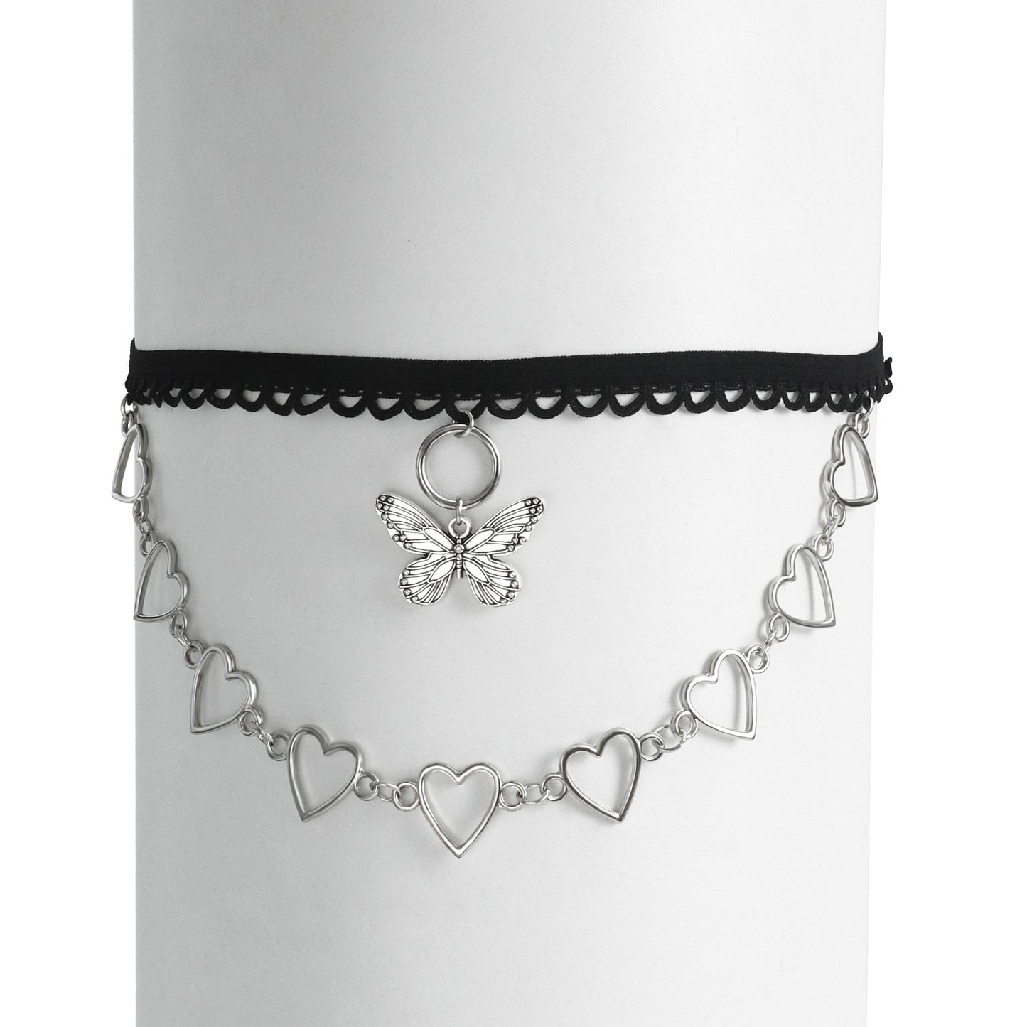 Minimalist Butterfly Hollow Heart Geometric Leg Chain for Women Alloy Summer Beach Accessory