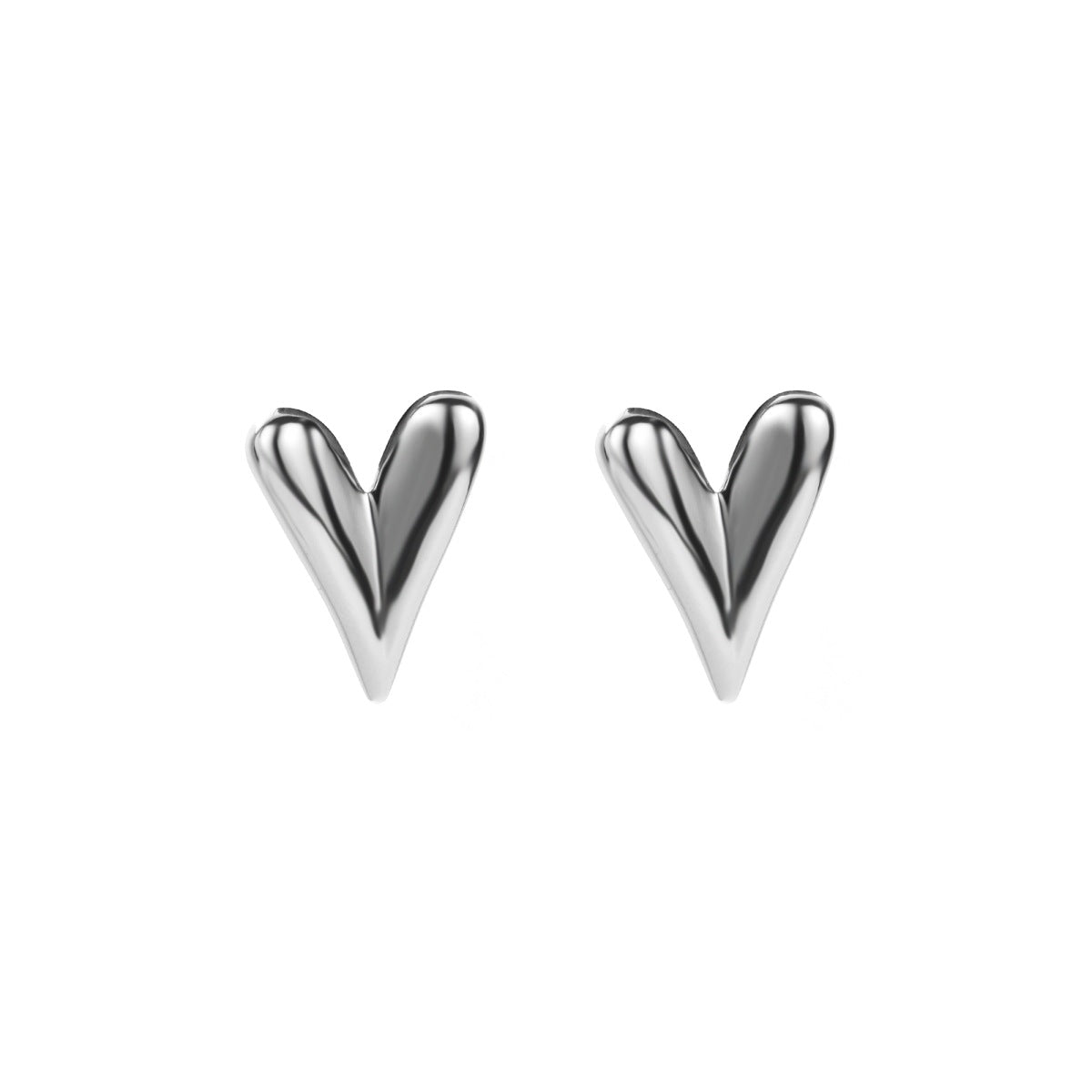 Pendientes de acero inoxidable con forma de corazón, dulces y atrevidos, con baño de oro de 18 quilates para mujer