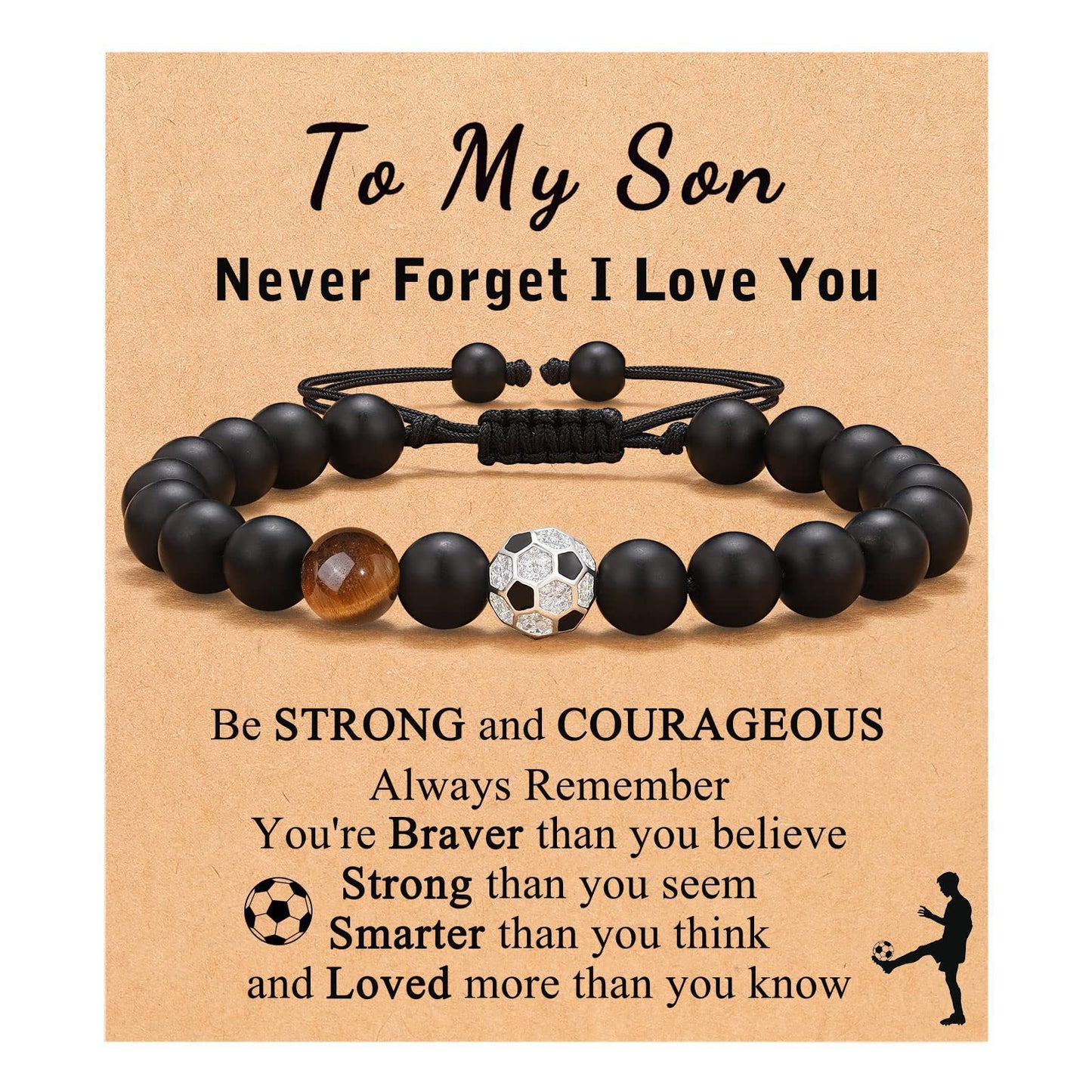 Sporty Matte Geometric Tiger Eye Agate Beaded Bracelet for Men Women