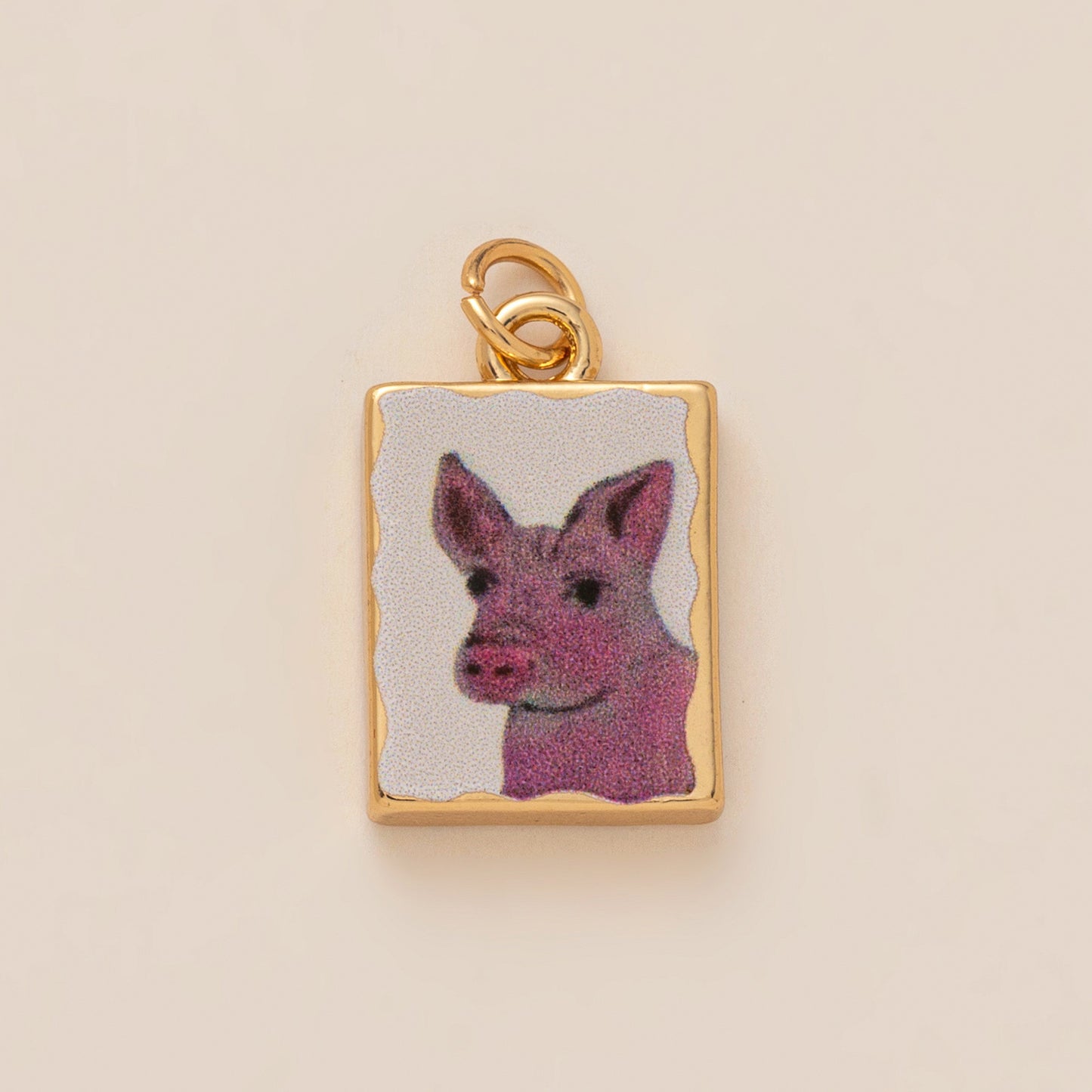 Sweet Minimalist Heart Animal Brass Pendant Stainless Steel Necklace with 18K Gold Plated Chain