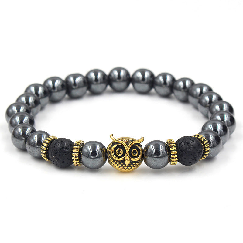 Fashion Men's Geometric Crown Bracelet with Rhinestone Inlay Alloy Hand Jewelry