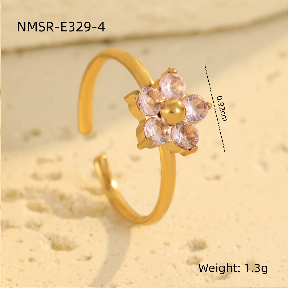 Anello Minimalista Geometrico Placcato Acciaio Inossidabile con Accento Zirconia per Donna