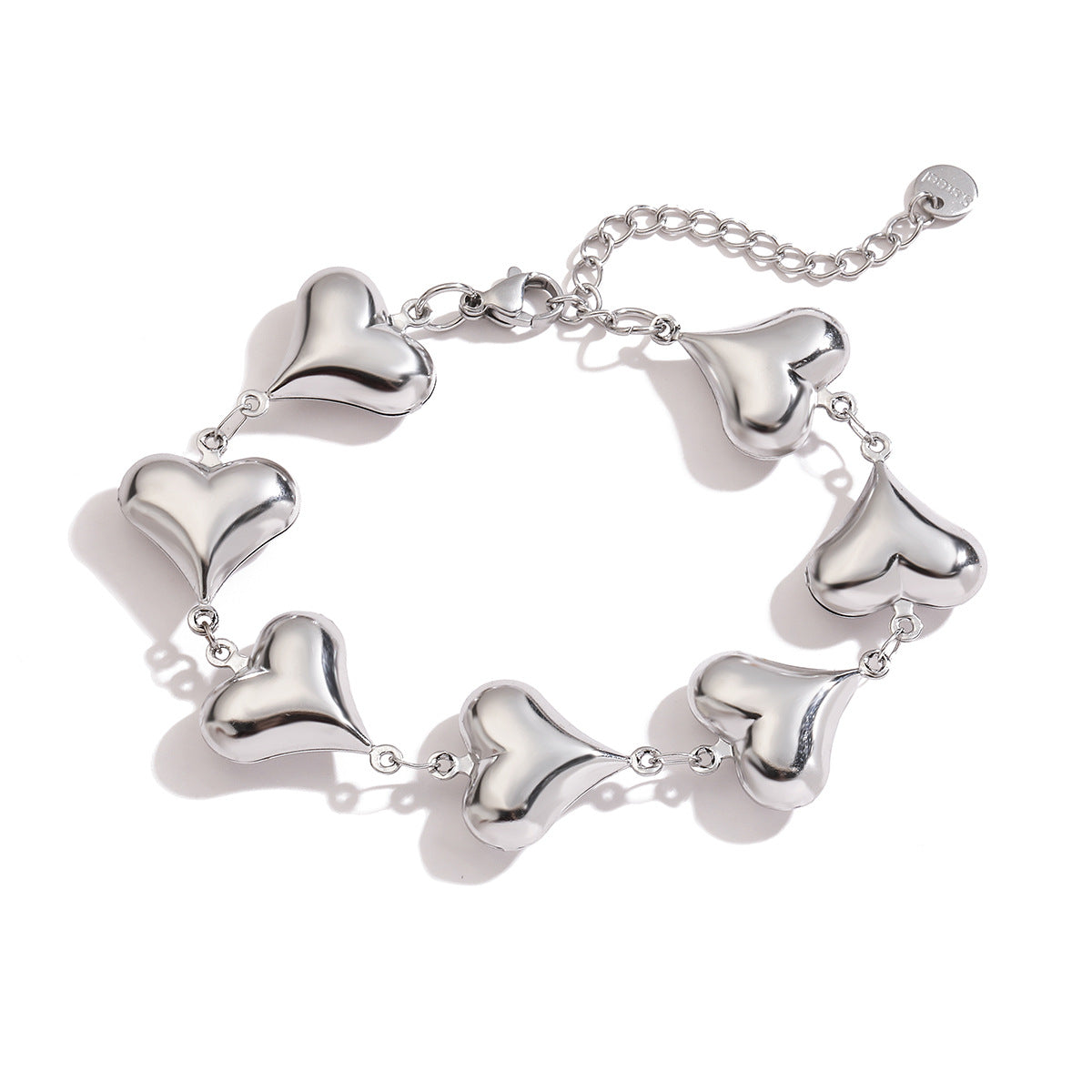 Braccialetto Minimalista a Cuore da Donna in Acciaio Inox Placcato Oro 18K