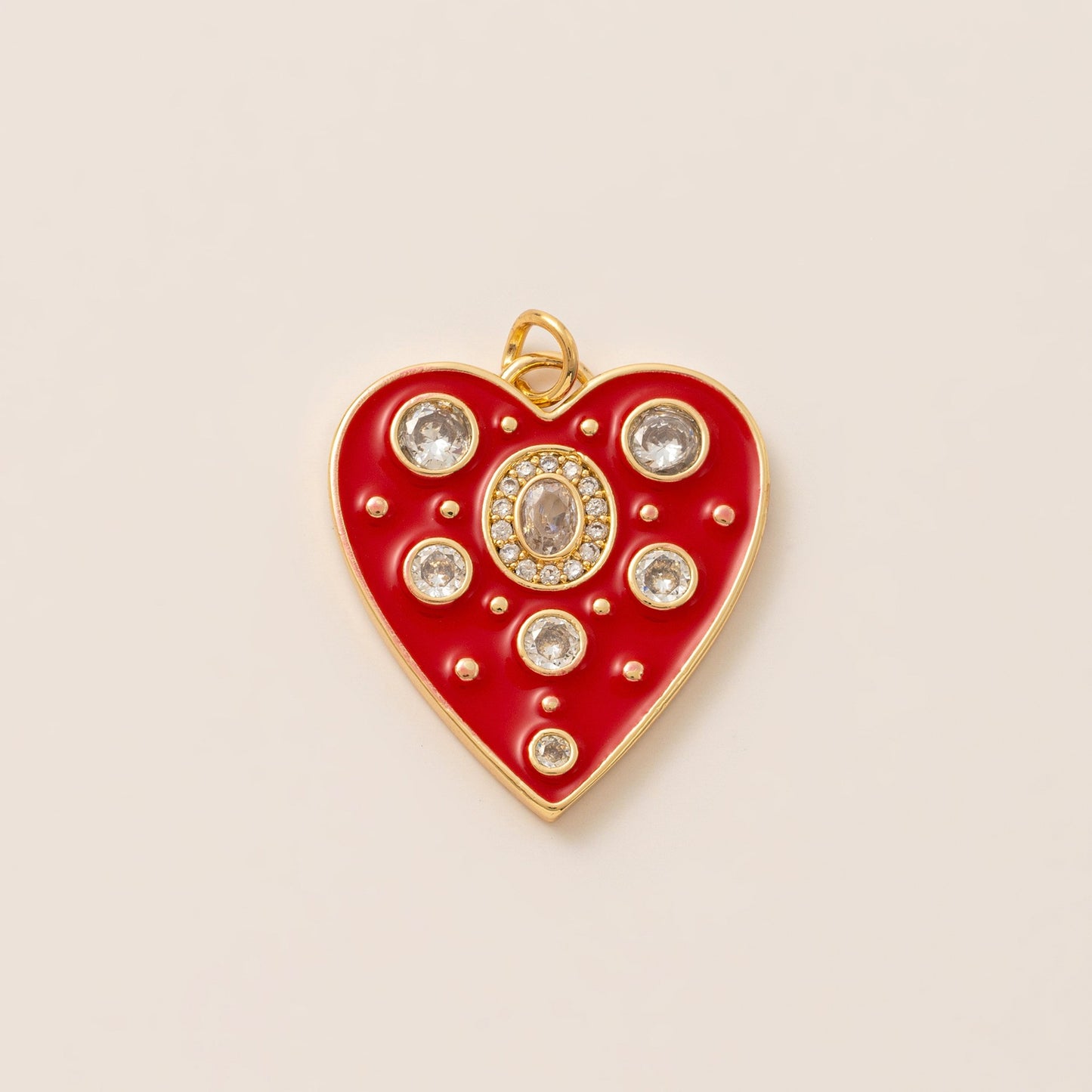 Sweet Vintage Heart Teardrop Cherry Pearl Lace Trim Brass Plated Shoe Charm Pendant