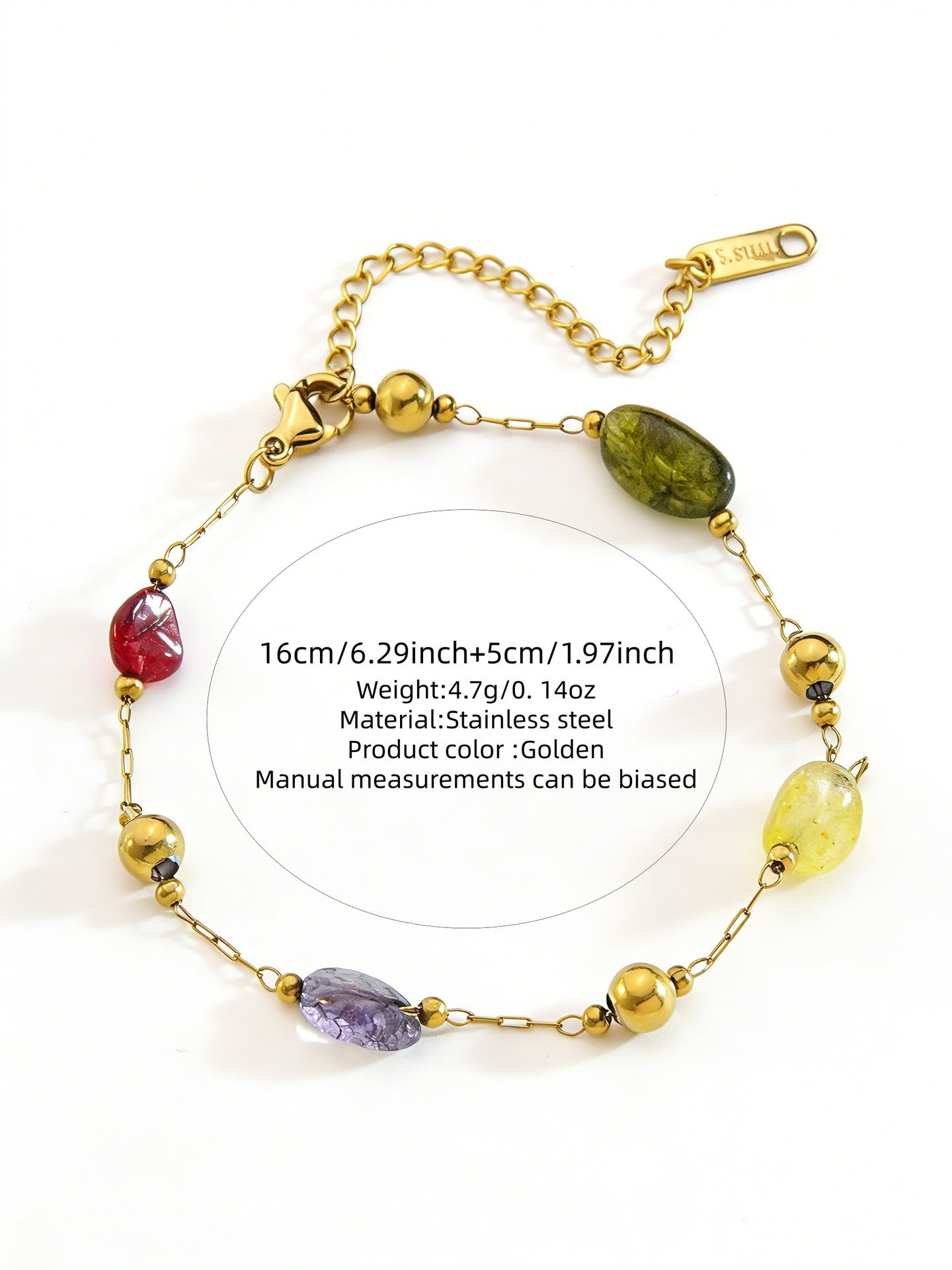 Elegante Conjunto de Collar y Pulsera de Acero Inoxidable con Diseño Geométrico Irregular Bañado en Oro de 18K para Mujer