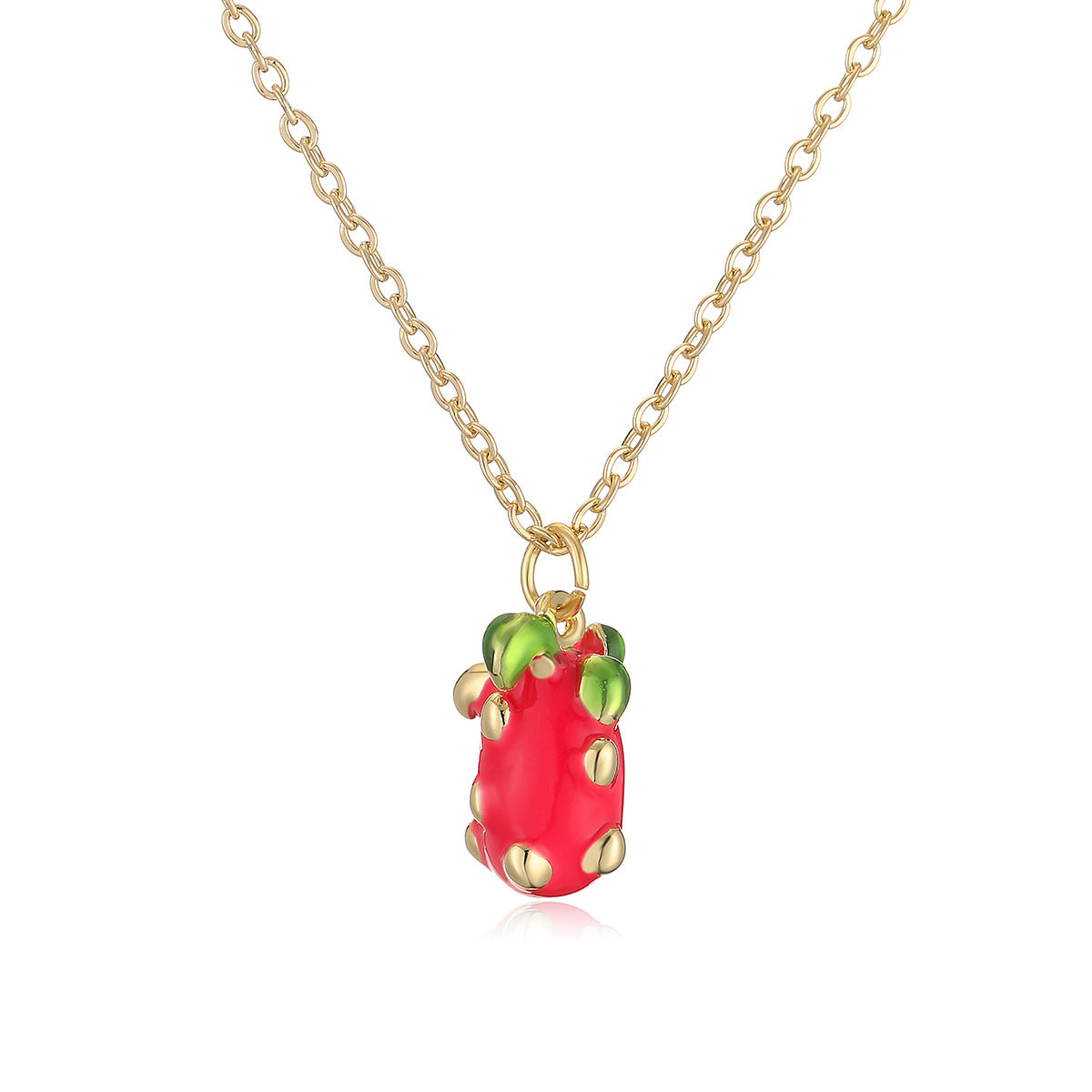 Barra de Abalorio de Frutas Esmaltadas Minimalistas con Baño de Oro de 18K