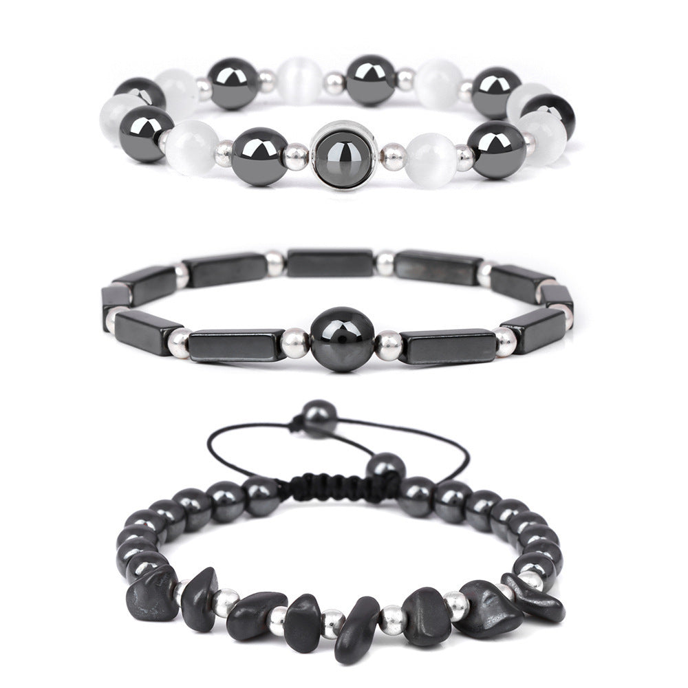Vintage Geometric Crystal Beaded Bracelet Set Handmade Woven Jewelry Unisex