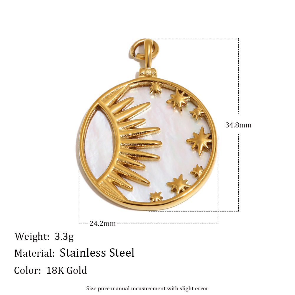 Luxury Minimalist Stainless Steel 18K Gold Plated Star Heart Geometric Locket Charm Bar