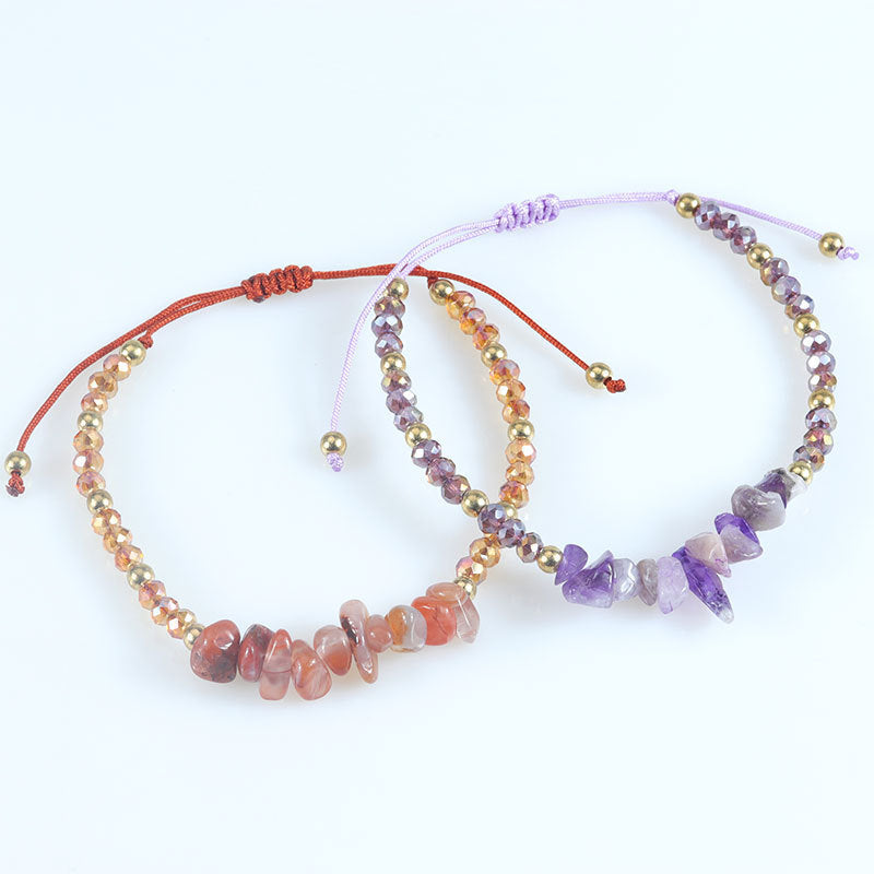 Bohemian Vintage Geometric Natural Crystal Chip Bracelet Unisex Handmade Friendship Jewelry