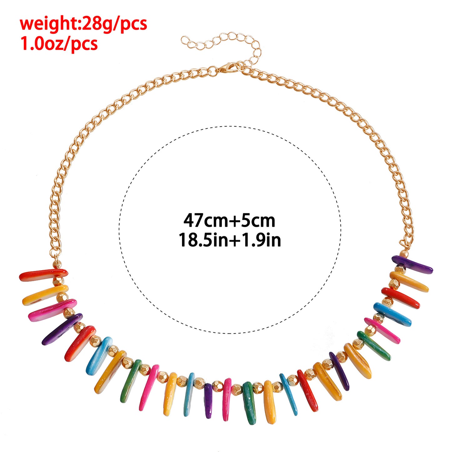 Bohemian Irregular Seashell Pendant Necklace for Women with Electroplated Finish and Hand-strung Beads