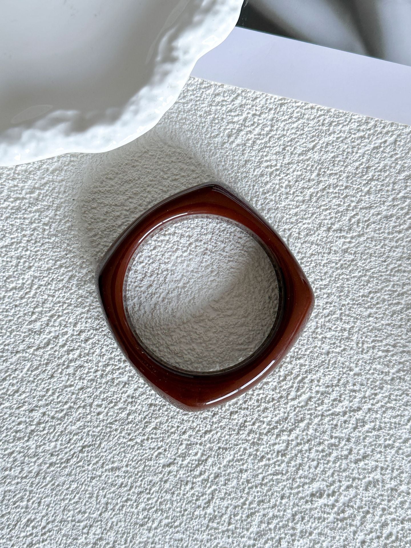 Irregular Geometric Resin Bracelet with Drip Oil Finish