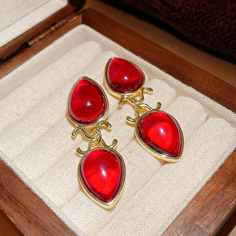 Vintage Geometric Earrings with Gold-Plated Copper Base and Stainless Steel Posts for Women