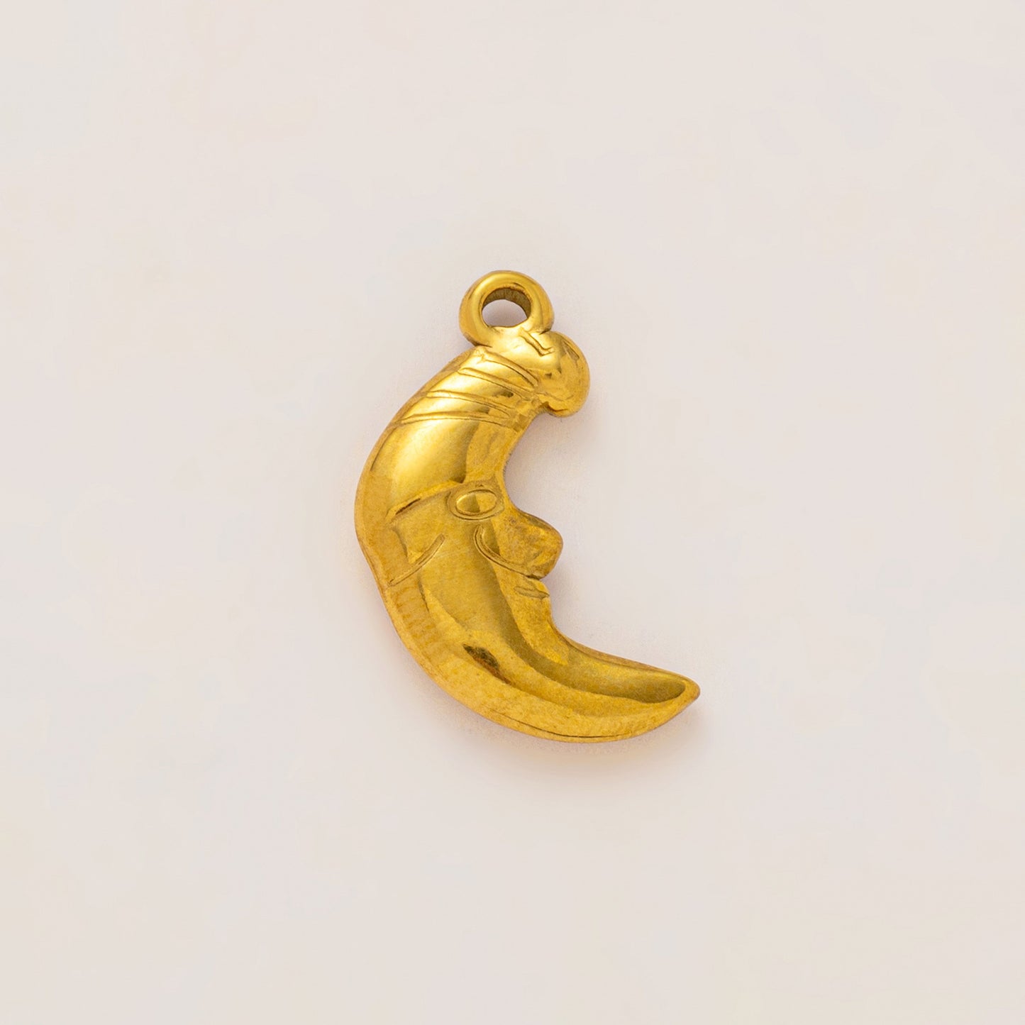 Vintage 18K Gold Plated Stainless Steel Sun and Pepper Pendant Charm Bar for Women