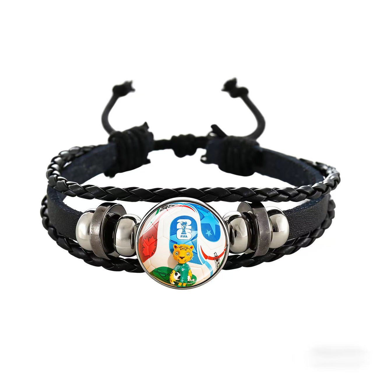 Unisex Cartoon Geometric Leather Bracelet Adjustable Wristband