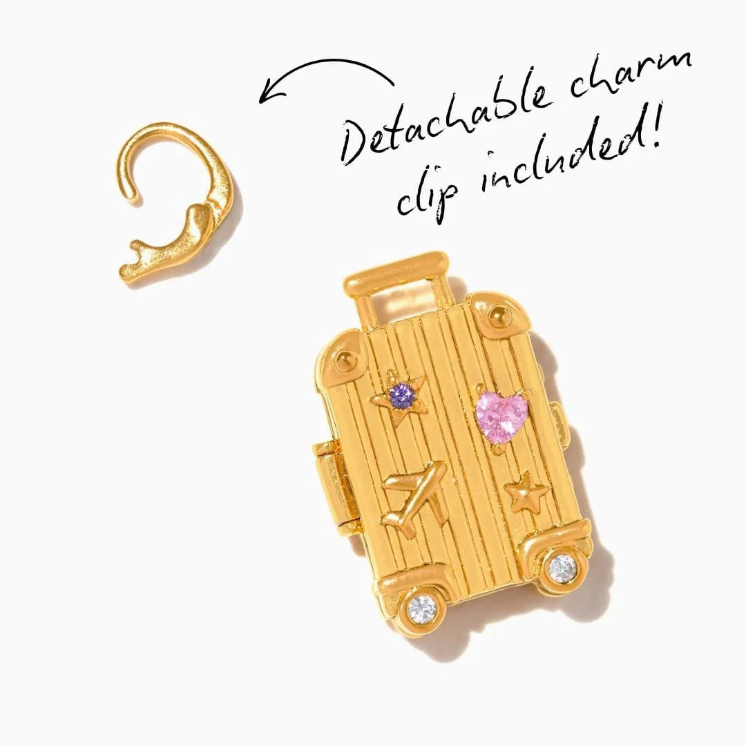 Ciondolo a barra con charm aereo da viaggio placcato in acciaio inossidabile minimalista