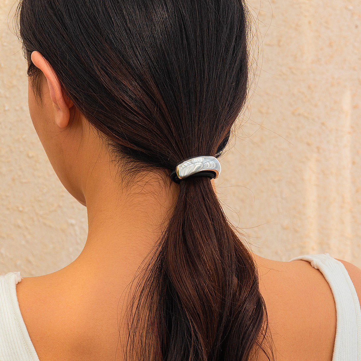 Minimalist Plated Alloy Geometric Folded Hair Clip for Women