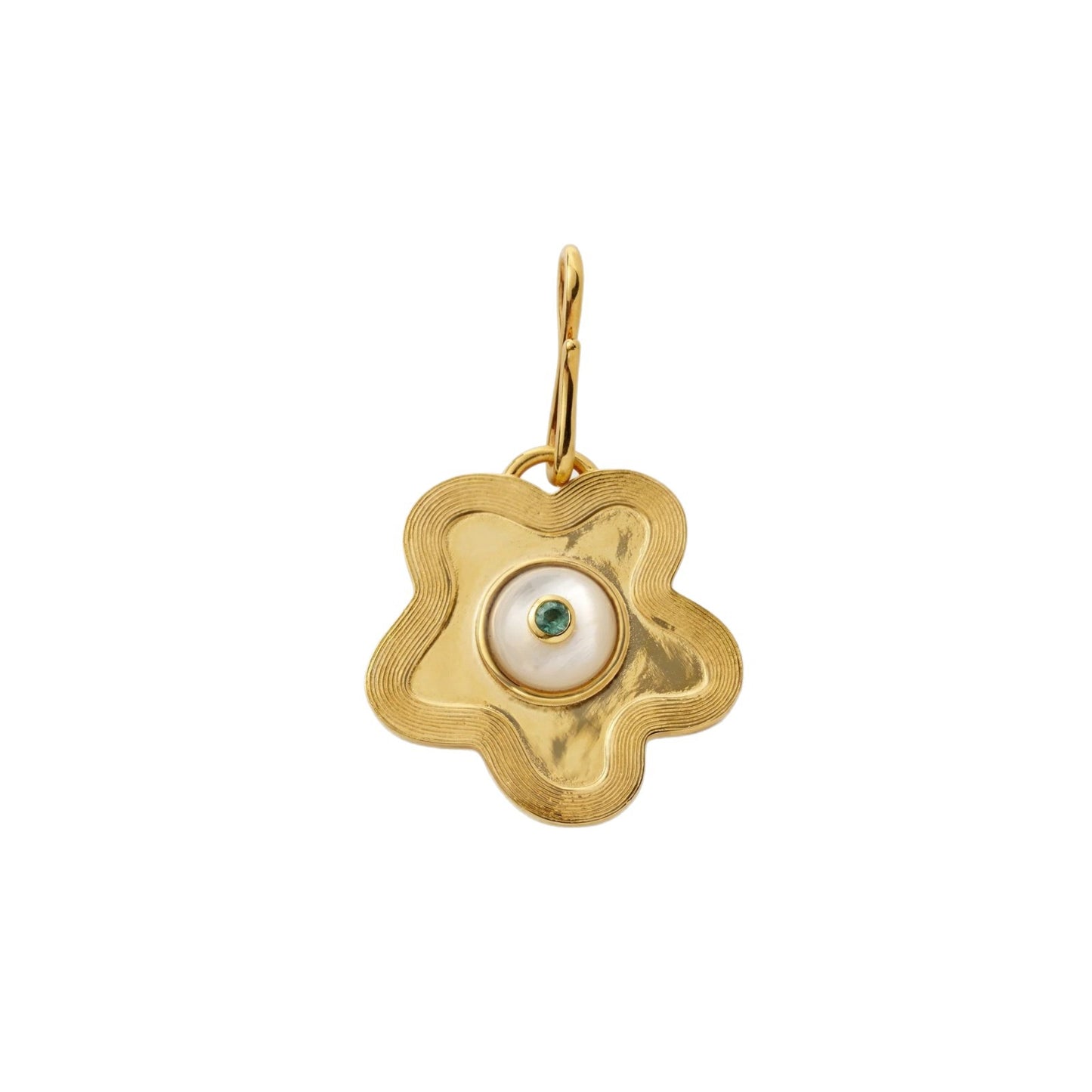 Fashion Gold Plated Brass Heart and Floral Jade Pendant Necklace Charm Bar for Unisex