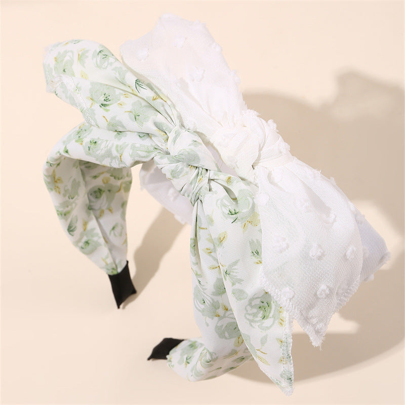 Diadema de lazo floral Sweet Autumn Winter para niñas con construcción de tela y forma geométrica