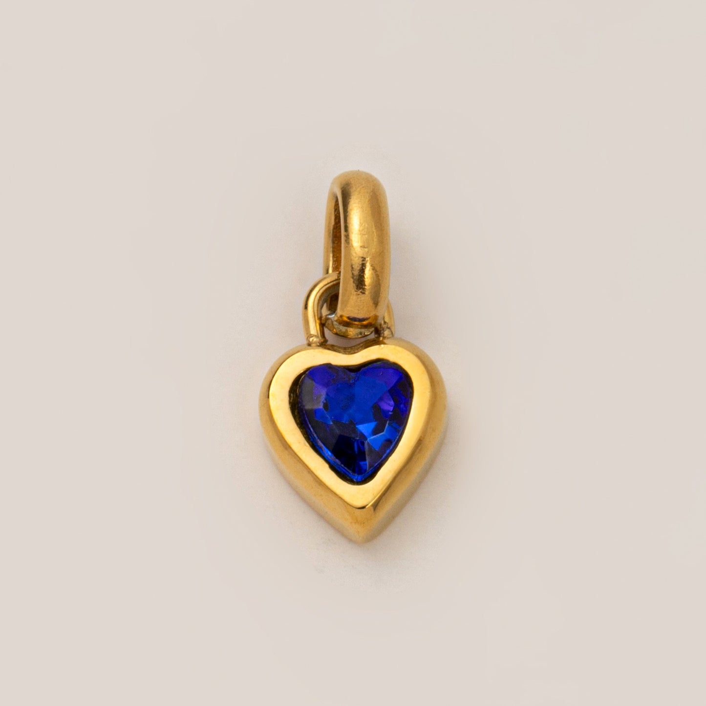 Minimalist Heart Letter Titanium Steel Plated Gemstone Pendant Charm Bar for Women