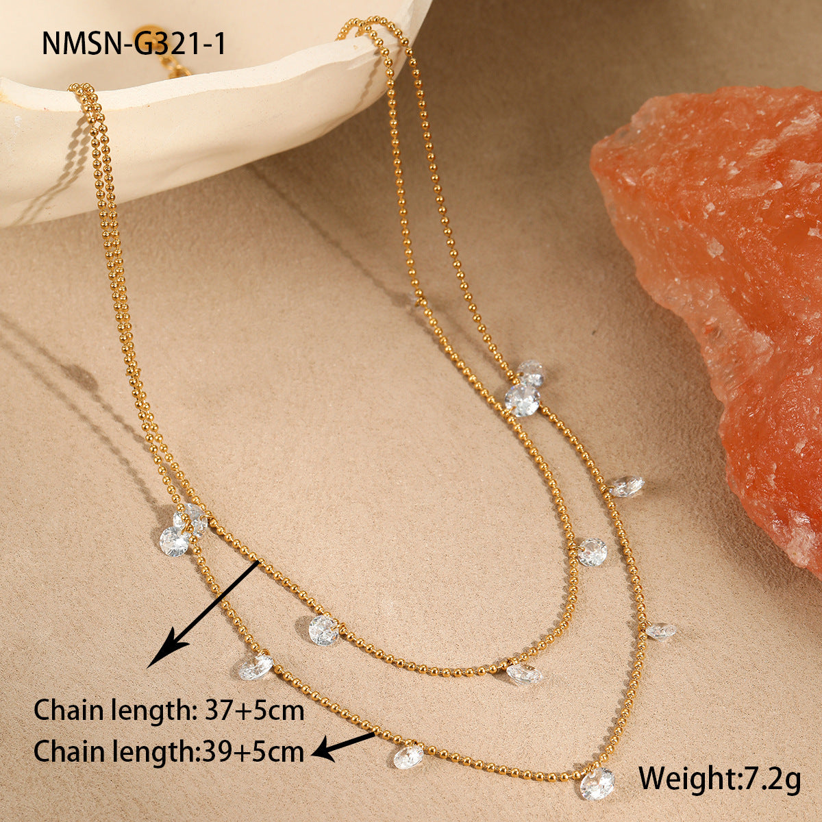 Conjunto de collar y pulsera de acero inoxidable de estilo francés a la moda con dijes colgantes de corazón y campana, acabado chapado, joyería de cadena de clavícula para mujer