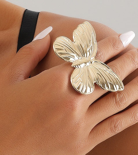 Collar de mariposa estilo punk con diseño geométrico en aleación con acabado chapado para mujer