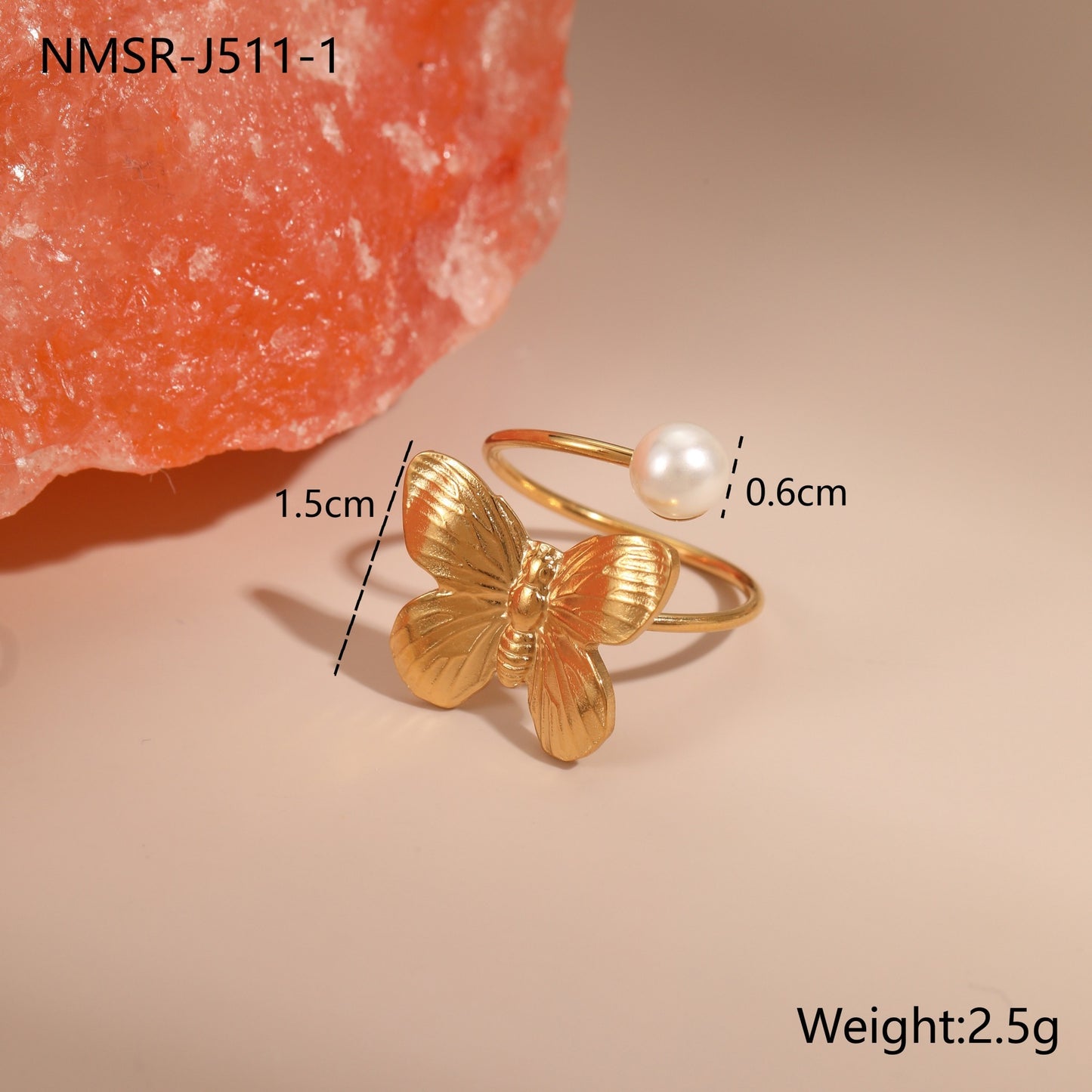 Minimalist Geometric Stainless Steel Ring with 18K Gold Plating Adjustable Open Band Elegant Luxury Women's Jewelry
