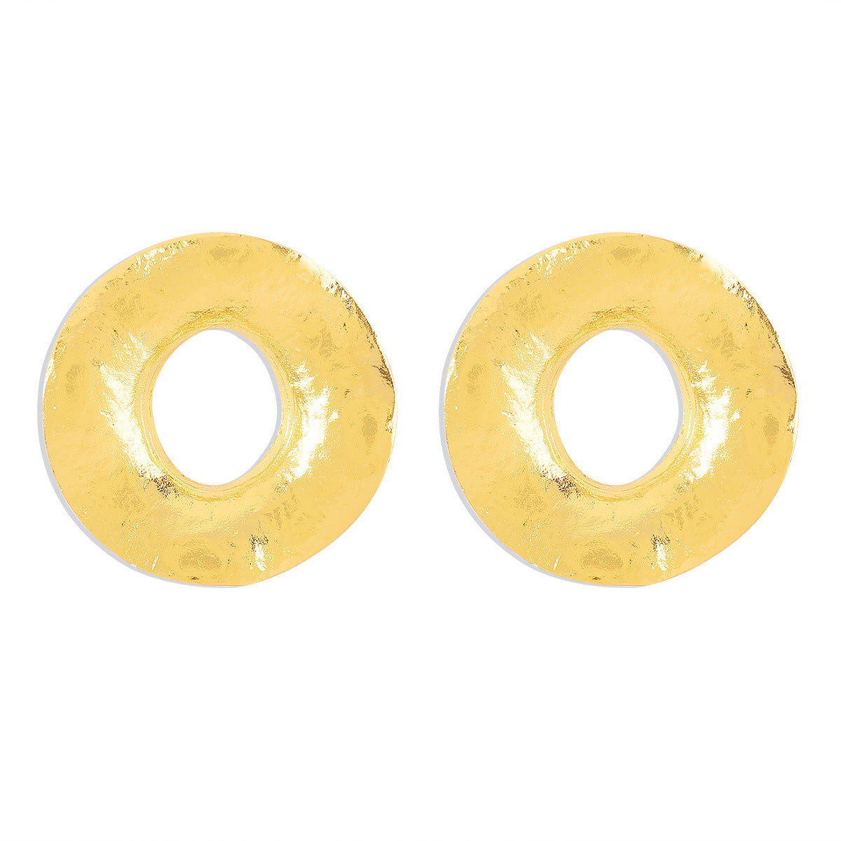 Pendientes de aro de aleación con forma geométrica y acabado chapado para mujer, estilo minimalista y moderno