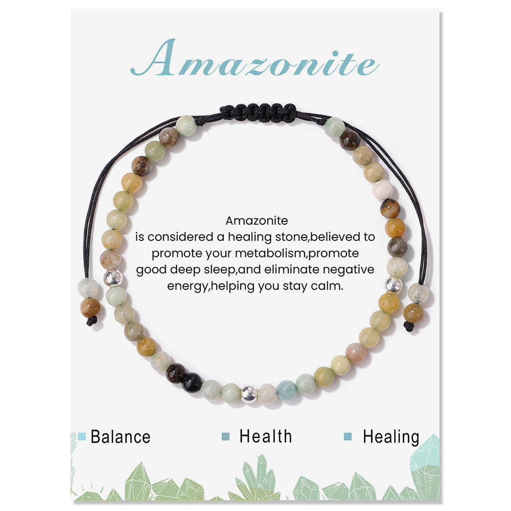 Elegant Sweet Hand-woven Geometric Stone Beaded Bracelet for Women