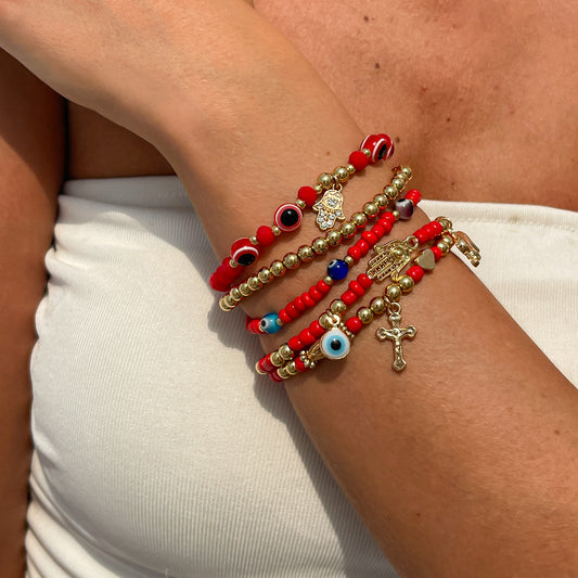 Bohemian Vintage Ethnic Cross Geometric Crystal Rhinestone Plated Alloy Bracelet Unisex