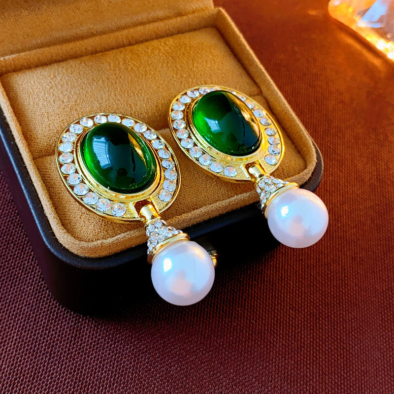Vintage Geometric Alloy Earrings with Gold-Plated Finish and Stainless Steel Posts for Women
