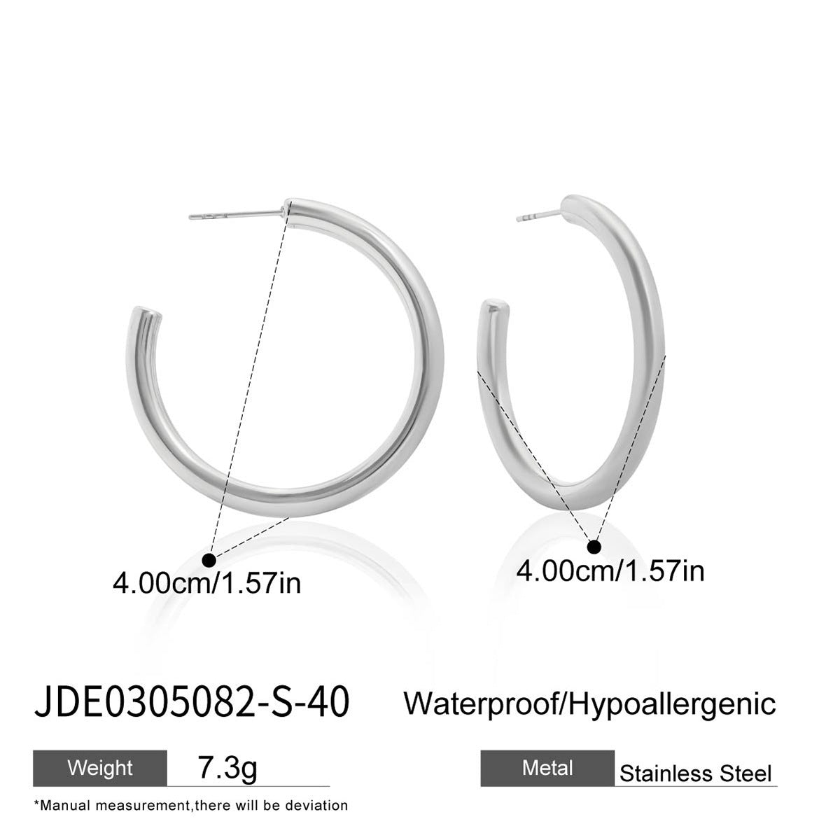 Pendientes de aro geométricos de acero inoxidable con acabado chapado para mujer, aretes minimalistas a la moda