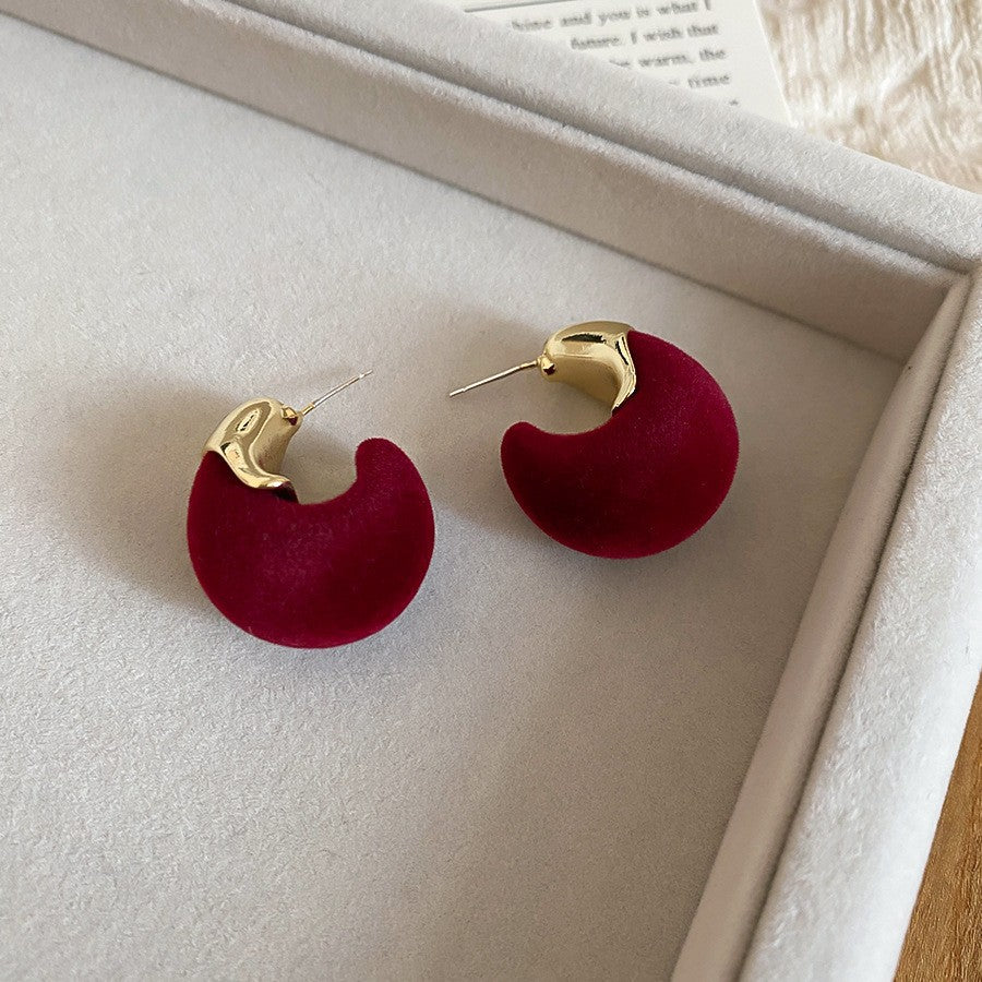 Retro Minimalist Geometric Resin Earrings with Zirconia Accents and 925 Silver Posts for Women