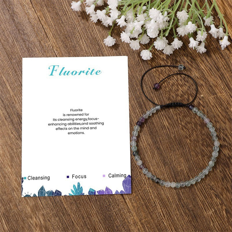 Fashionable Elegant Round Geometric Natural Amethyst Crystal Beaded Bracelet Unisex Handmade Jewelry