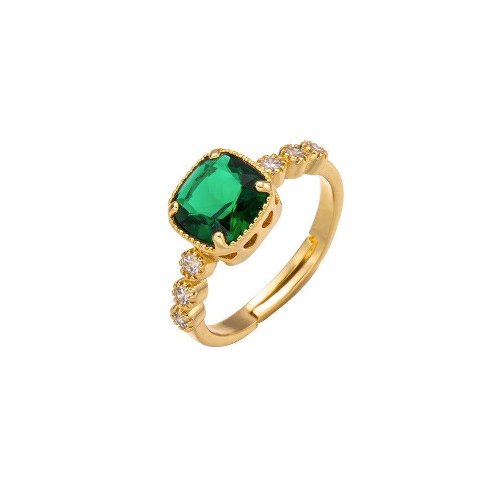 Anello minimalista a forma di lettera in rame con finitura placcata per donne e uomini